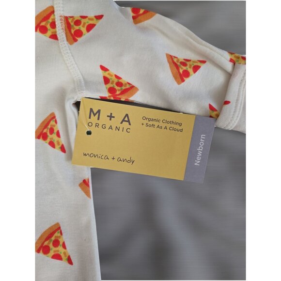NWT Infant Pizza Slices-Themed Coveralls Size Newborn / M+A by Monica + Andy - Picture 3 of 5